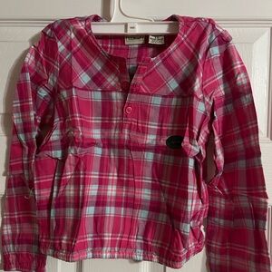 Cherokee Pink Plaid Button Down Shirt